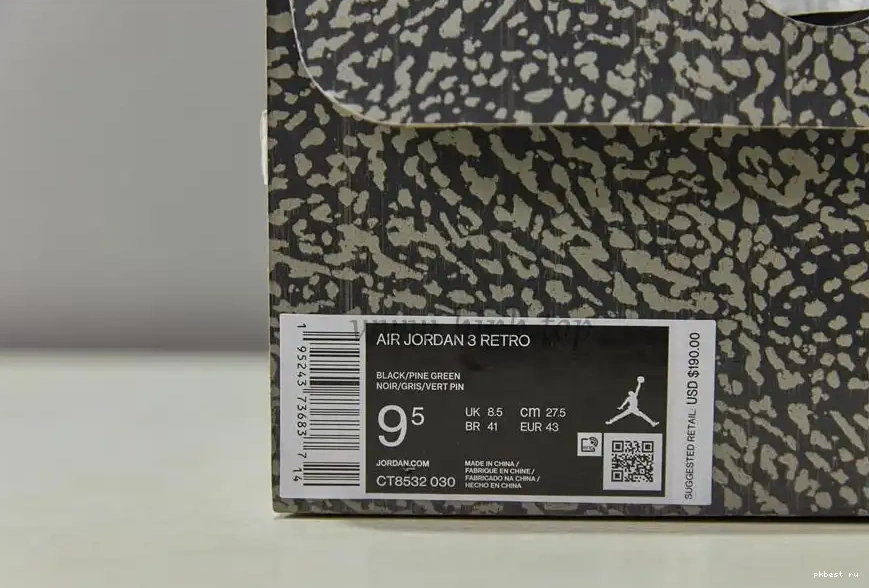 Materials Retail Retro Ready Green Ship Pine GOD PK Jordan 3 to 0603